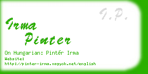 irma pinter business card