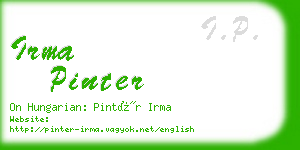 irma pinter business card